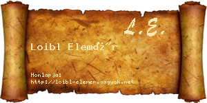 Loibl Elemér névjegykártya